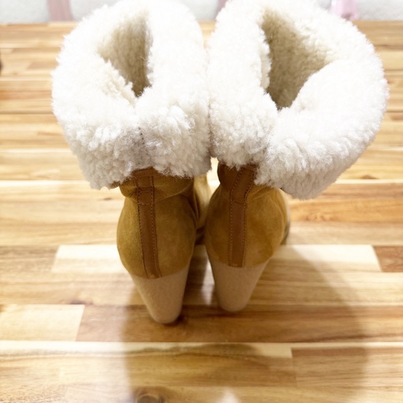 Isabel Marant Totam Shearling Fur Wedge Tan Heeled Slip On Winter Boots Size 39 - Picture 10 of 11